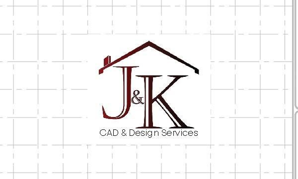 J&K CAD and Design Services logo, serif monogram under a roofline